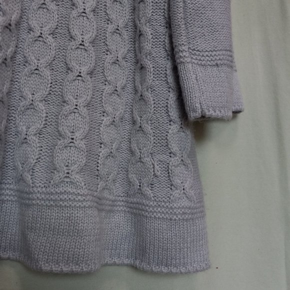 United States Sweaters Pale Periwinkle Cable Knit Tunic Cowl Neck XL (T-348) - Picture 5 of 11